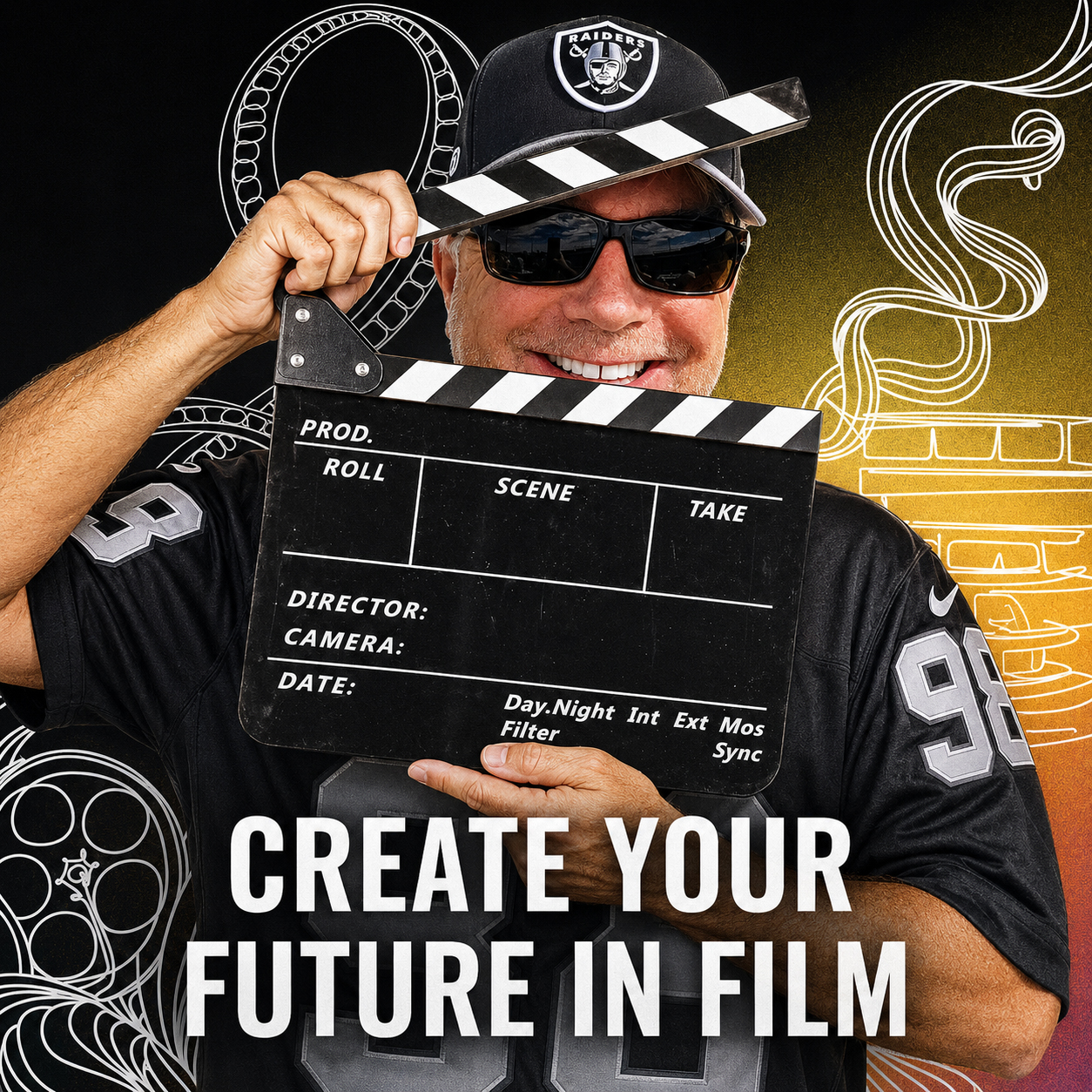 Film production clapperboard visual